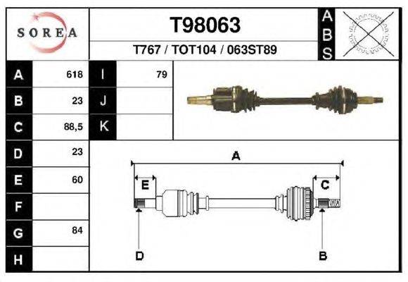 Приводной вал EAI T98063