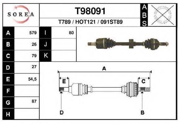 Приводной вал EAI T98091