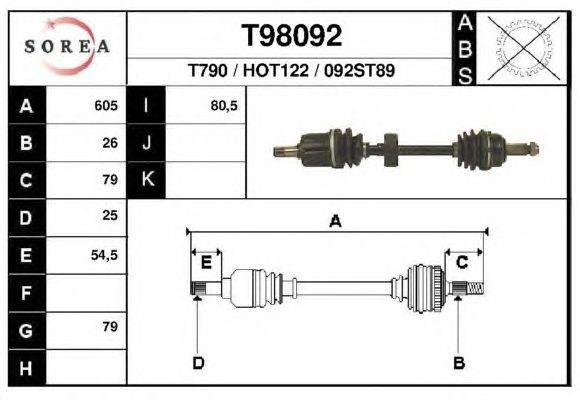 Приводной вал EAI T98092