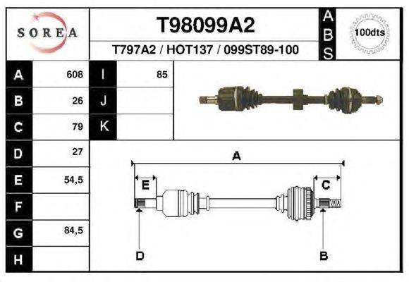 Приводной вал EAI T98099A2