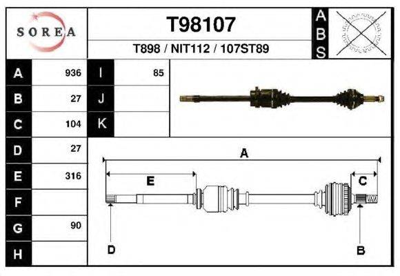 Приводной вал CEVAM 56318