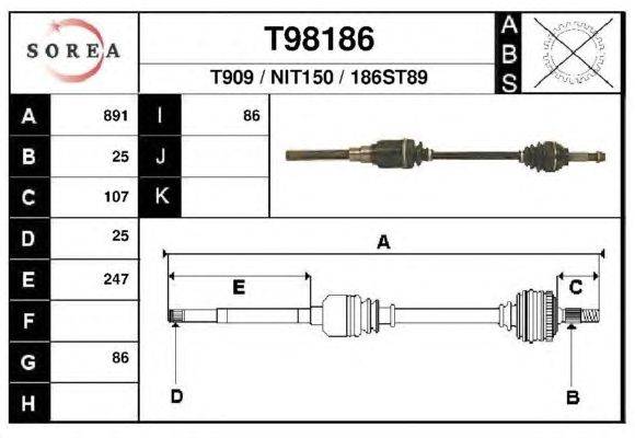 Приводной вал EAI T98186