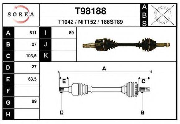 Приводной вал EAI T98188