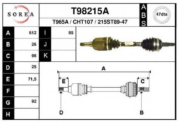 Приводной вал EAI T98215A