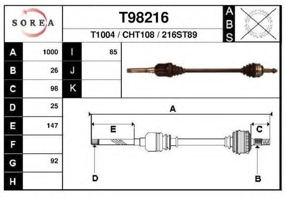 Приводной вал EAI T98216