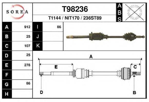 Приводной вал CEVAM 44134