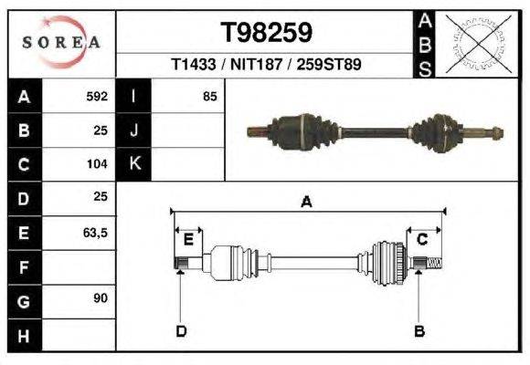 Приводной вал EAI T98259