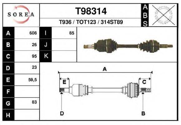 Приводной вал EAI T98314