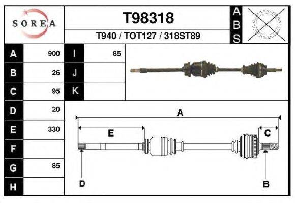 Приводной вал EAI T98318