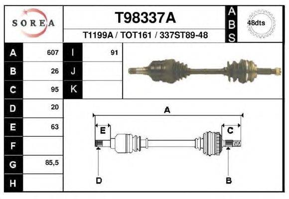 Приводной вал EAI T98337A