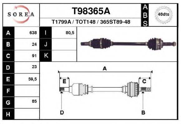 Приводной вал EAI T98365A