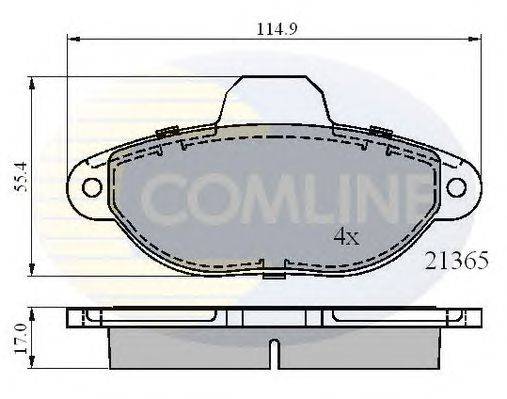 Комплект тормозных колодок, дисковый тормоз COMLINE CBP0509