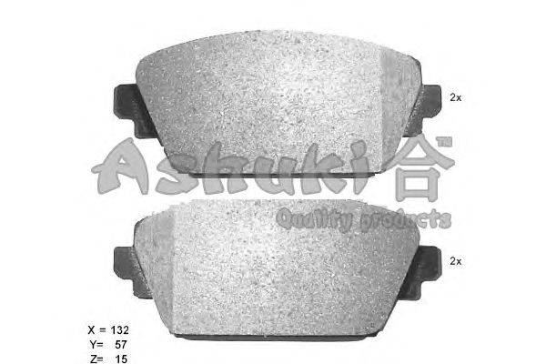 Комплект тормозных колодок, дисковый тормоз ASHUKI 1080-2701