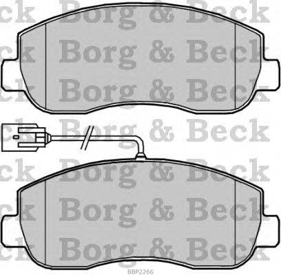 Комплект тормозных колодок, дисковый тормоз BORG & BECK BBP2266