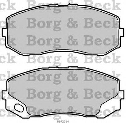 Комплект тормозных колодок, дисковый тормоз BORG & BECK BBP2314
