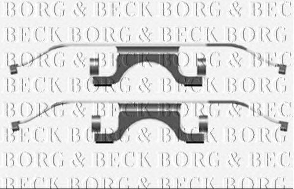 Комплектующие, колодки дискового тормоза BORG & BECK BBK1492