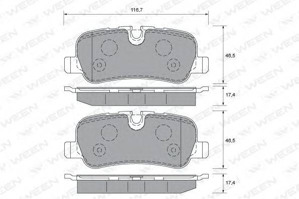 Комплект тормозных колодок, дисковый тормоз WEEN 151-2000