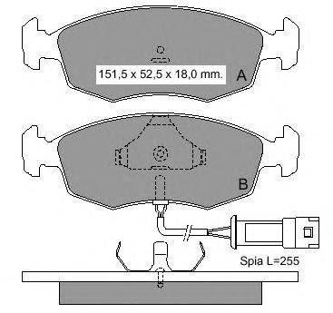 Комплект тормозных колодок, дисковый тормоз VEMA 20909