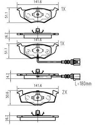 Комплект тормозных колодок, дисковый тормоз VEMA K419103