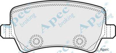 Комплект тормозных колодок, дисковый тормоз APEC braking PAD1566