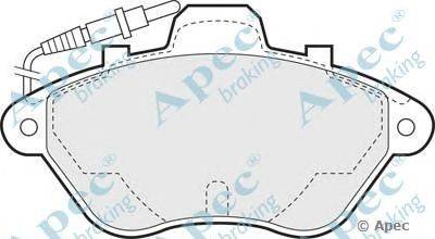 Комплект тормозных колодок, дисковый тормоз APEC braking PAD649