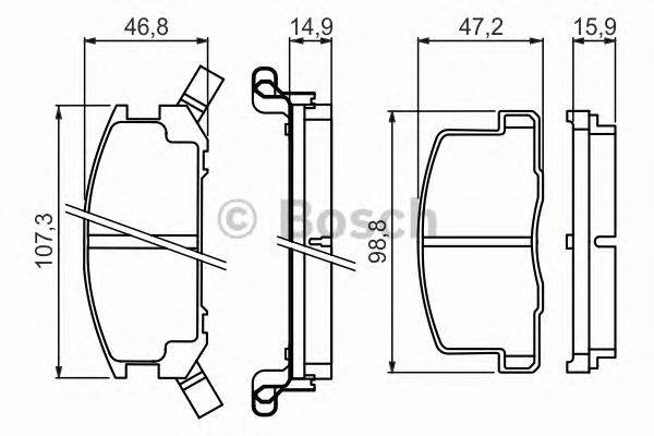 Комплект тормозных колодок, дисковый тормоз BOSCH 21759