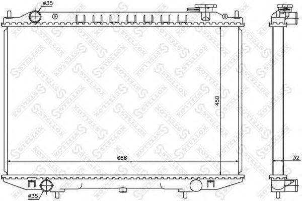 Радиатор, охлаждение двигателя STELLOX 10-26723-SX