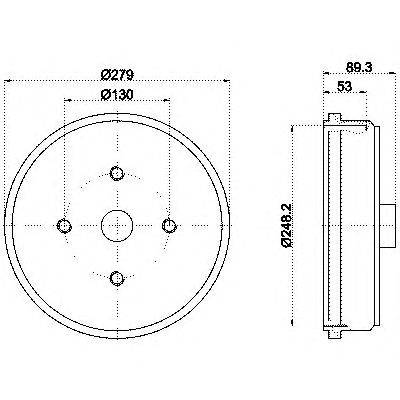 Тормозной барабан HELLA PAGID 60505