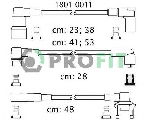 Комплект проводов зажигания PROFIT 18010011