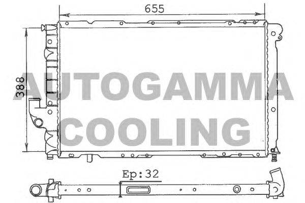 Радиатор, охлаждение двигателя AUTOGAMMA 100274