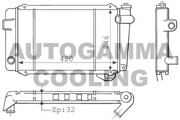 Радиатор, охлаждение двигателя AUTOGAMMA 100821