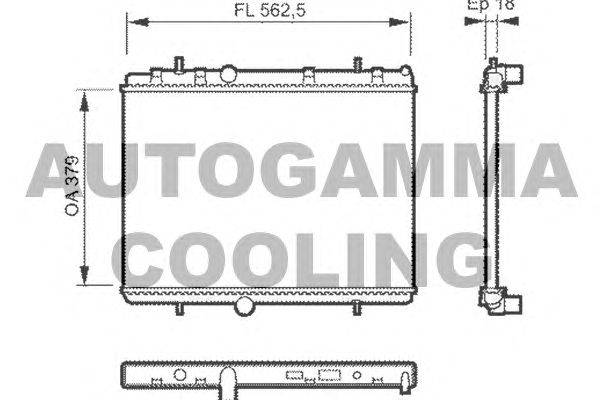 Радиатор, охлаждение двигателя AUTOGAMMA 104498