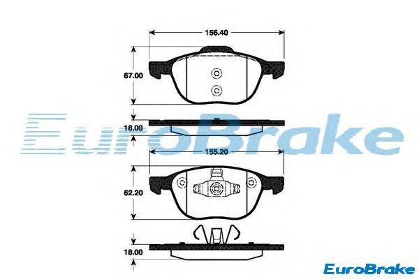 Комплект тормозных колодок, дисковый тормоз EUROBRAKE 5501222561
