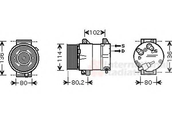 Компрессор, кондиционер VAN WEZEL 4300K383