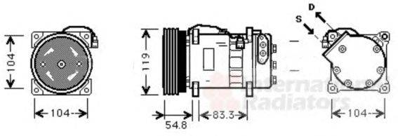 Компрессор, кондиционер VAN WEZEL 5800K281