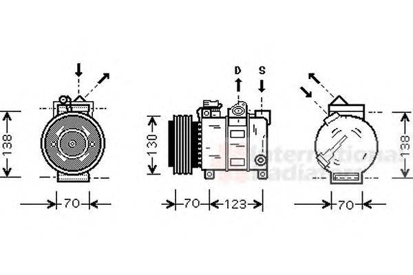 Компрессор, кондиционер VAN WEZEL 0100K016