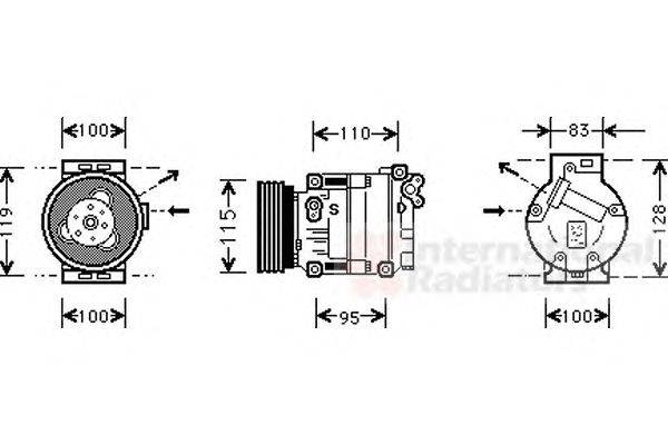 Компрессор, кондиционер VAN WEZEL 1700K033