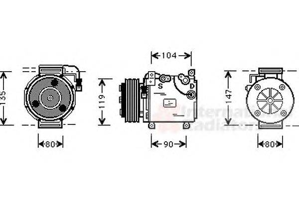 Компрессор, кондиционер VAN WEZEL 3200K020