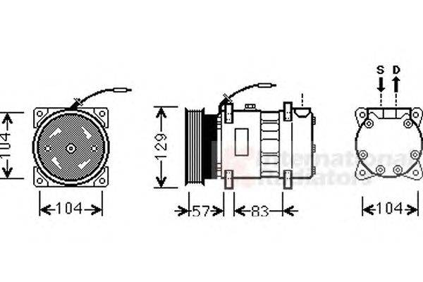 Компрессор, кондиционер VAN WEZEL 4300K436