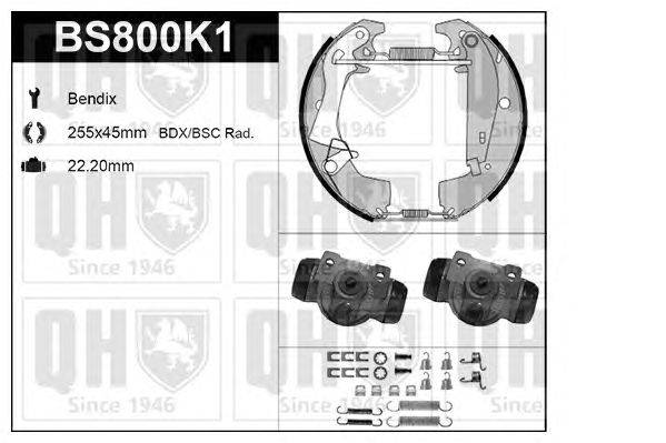 Комплект тормозов, барабанный тормозной механизм QUINTON HAZELL BS800K1