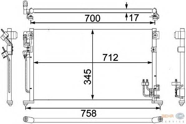 Конденсатор, кондиционер HELLA 8FC 351 304-231