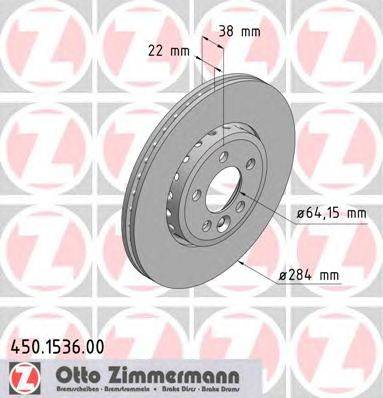 Тормозной диск ZIMMERMANN 450.1536.00