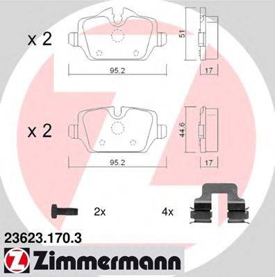 Комплект тормозных колодок, дисковый тормоз ZIMMERMANN 236231703