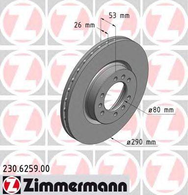 Тормозной диск ZIMMERMANN 230.6259.00