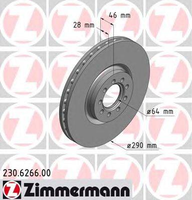 Тормозной диск ZIMMERMANN 230.6266.00