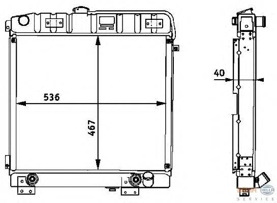 Радиатор, охлаждение двигателя HELLA 8MK 376 709-791