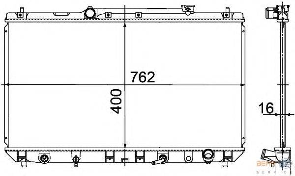 Радиатор, охлаждение двигателя HELLA 8MK 376 718-531