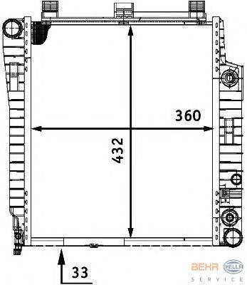 Радиатор, охлаждение двигателя HELLA 8MK 376 721-101