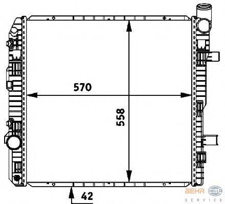 Радиатор, охлаждение двигателя HELLA 8MK 376 721-251