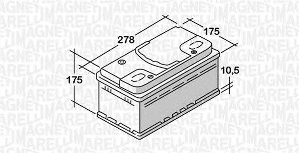 Стартерная аккумуляторная батарея; Стартерная аккумуляторная батарея MAGNETI MARELLI 068065054030